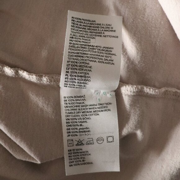 H&M Women's XL Cream Basic 100% Cotton Relaxed Fit Crewneck Short Sleeve T-Shirt - Picture 10 of 10